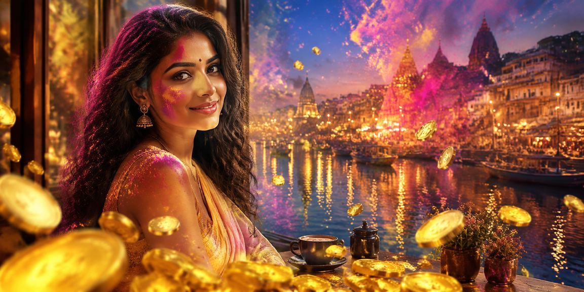 Varanasi ghats and festive atmosphere associated with online slots play